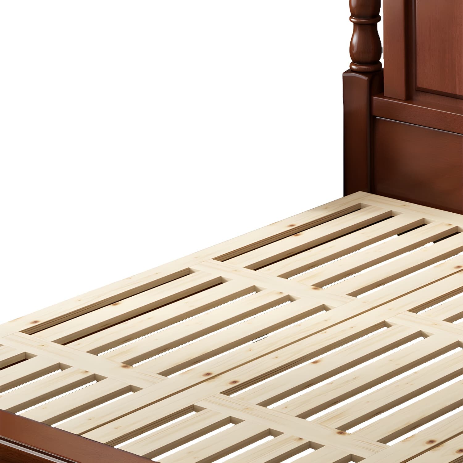 Contemporary Brown Bed Frame Solid Wood Bed with Arched Headboard - image 8
