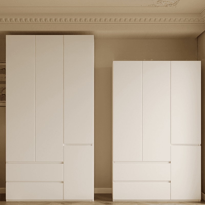 Beige Minimalist Manufactured Wood Cabinet Armoire with Soft Close Drawer, Soft Close Door, Interior Shelves, and Clothing Rod - image 3