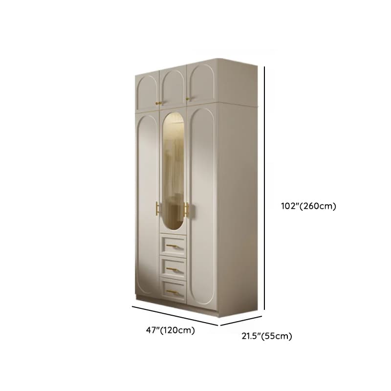 Chalk Simple Lumber Independent Wardrobe Closet with Soft Close Drawer, Interior Shelves, and Clothing Rod - image 28