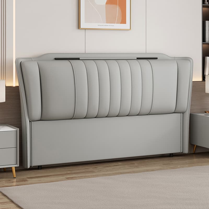 Modish No Distressing Pine Wood Panel Headboard with Rectangle Shape for Full/Queen Bed, Featuring Sponge Upholstery Fill and Standard Height - image 6