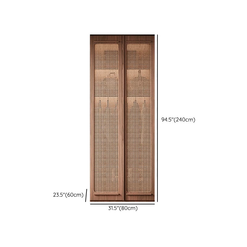Simplistic Wood Color Timber Wardrobe Closet with Soft Close Door, Interior Shelves, and Hanging Rod - image 12