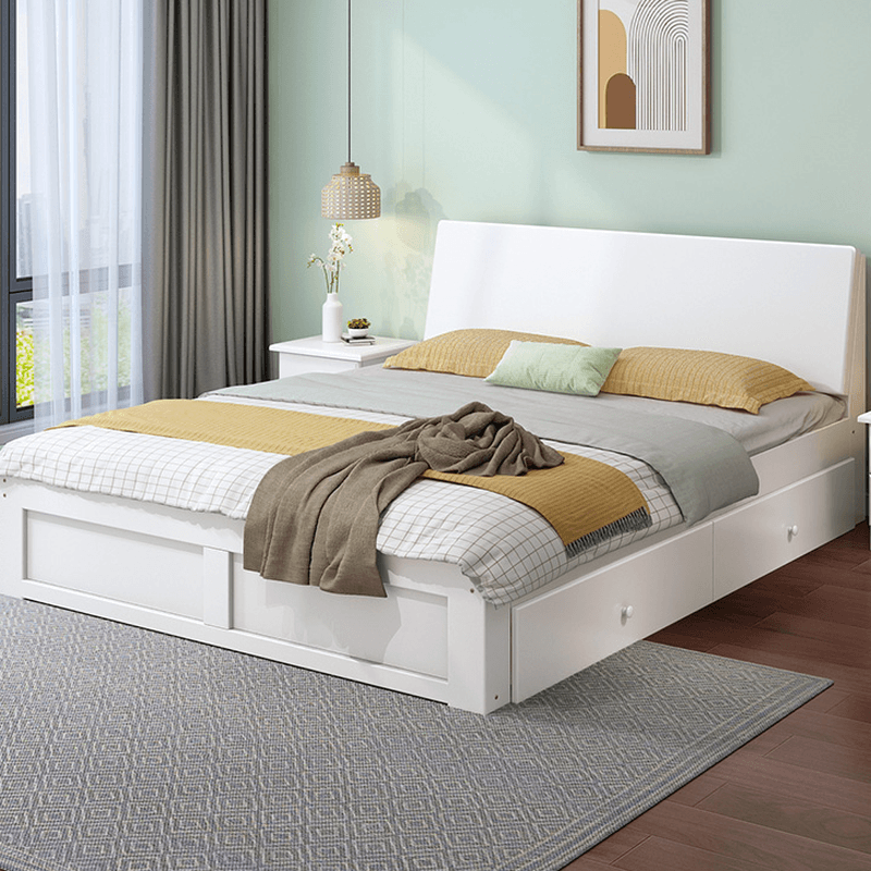 Casual Pine Wood Cabinet Bed/Pallet Bed Frame with 2 Drawers - image 4