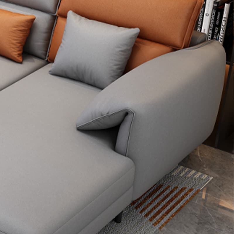 Modern L-Shape Tech Cloth Sofa Chaise with Adjustable Headrests and Storage in 3 Piece Set - image 13