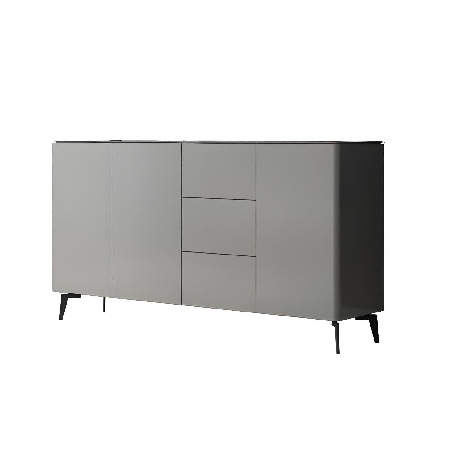 Contemporary Accent Cabinet Square Side Cabinet With Glass Top - image 7