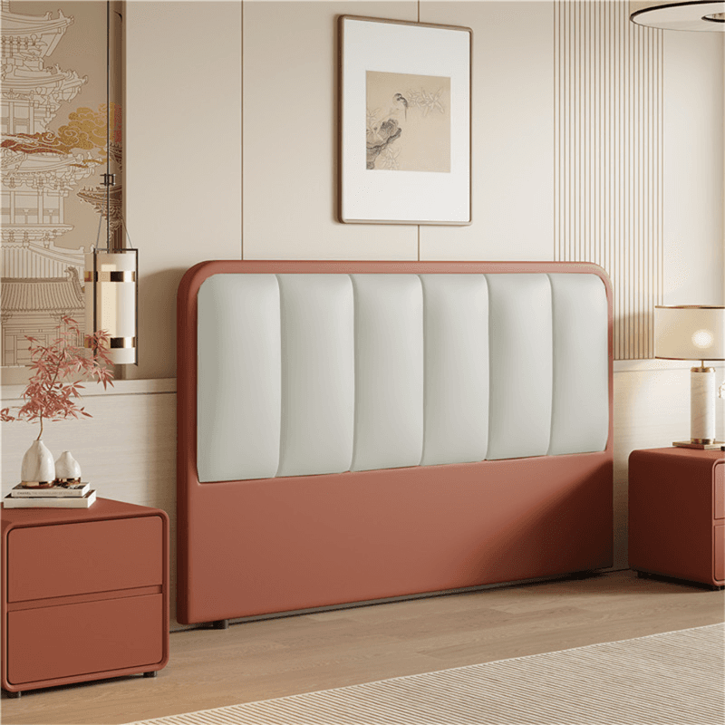 Modern Simple Style Panel Headboard in Natural Wood with No Distressing, Rectangle Shape for Twin XL/Queen/California King Bed, Featuring Sponge Upholstery and Standard Height