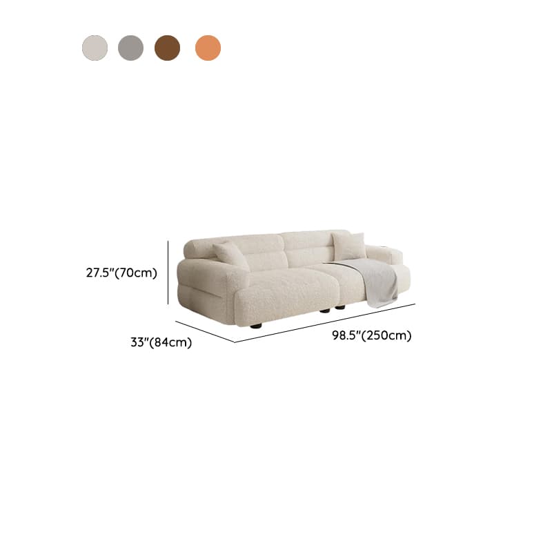 Contemporary Solid Color Tear Resistant Standard Sofa in Gray/Light Brown/Citrus Color for 4/5/3 with 2 Pillows - image 12