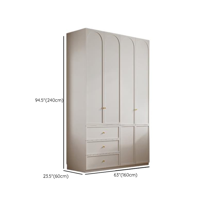 Minimalist Manufactured Wood Independent Almirah with 3-Drawer, Interior Shelves, and Clothing Rod - image 19