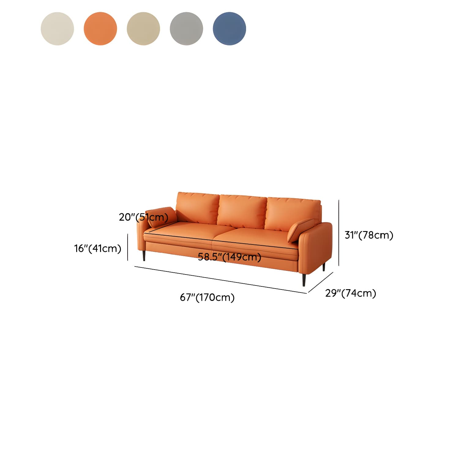 Modern Pillow Back Sofa with Storage Not Included for 35-40 Women - image 19