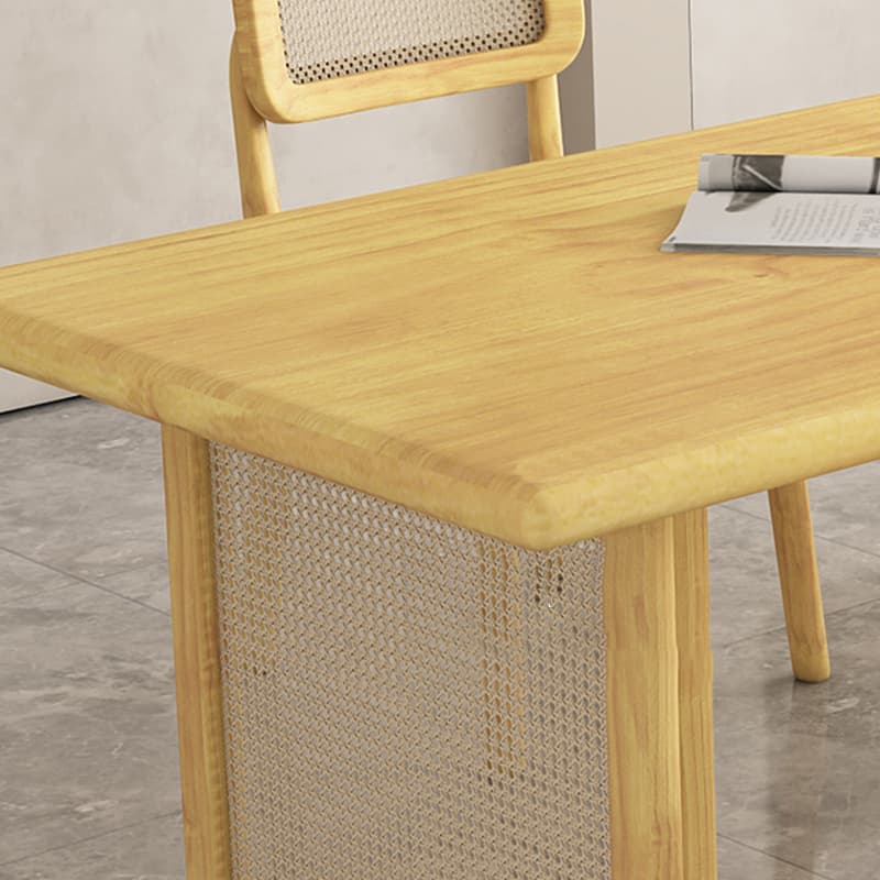 Natural Pine Wood Dining Table Set in Natural Color for 4 People/11 People/Seats 8 - image 10