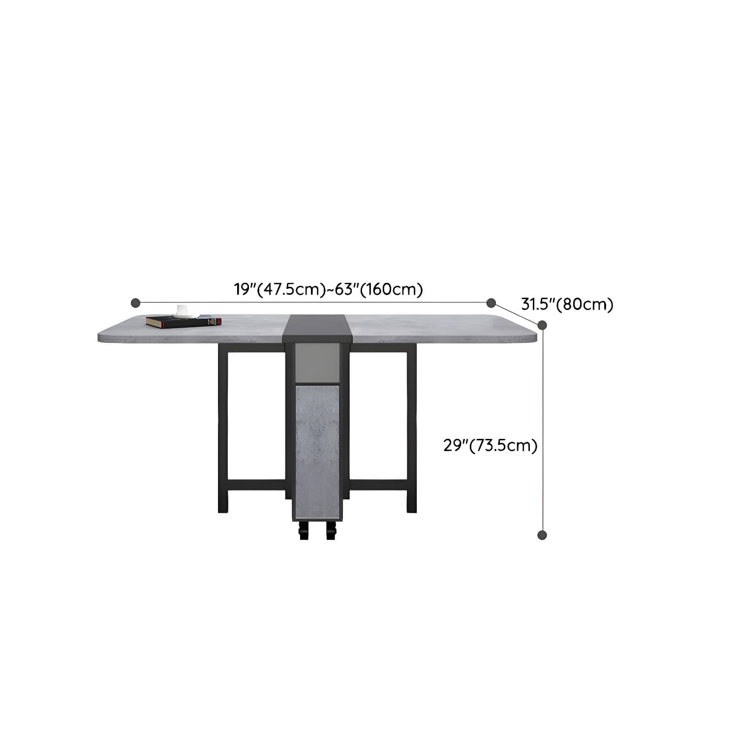 1/3/5 Piece Rectangle Shape Dining Room Furniture Set in Gray and Black - image 12