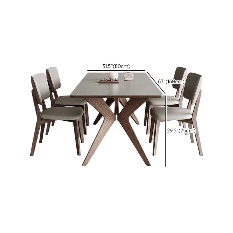 Slate Stone Dining Table Set for 6 People in Dove Grey - image 16