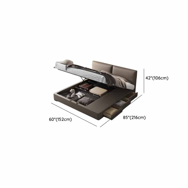 Grey Solid Color Storage Included Panel Bed for Bedroom - image 14
