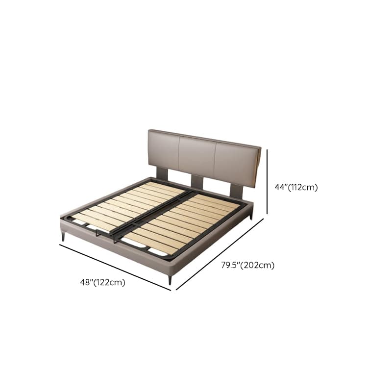 Grey Solid Color Platform Bed with Timber Frame for Living Room - image 10