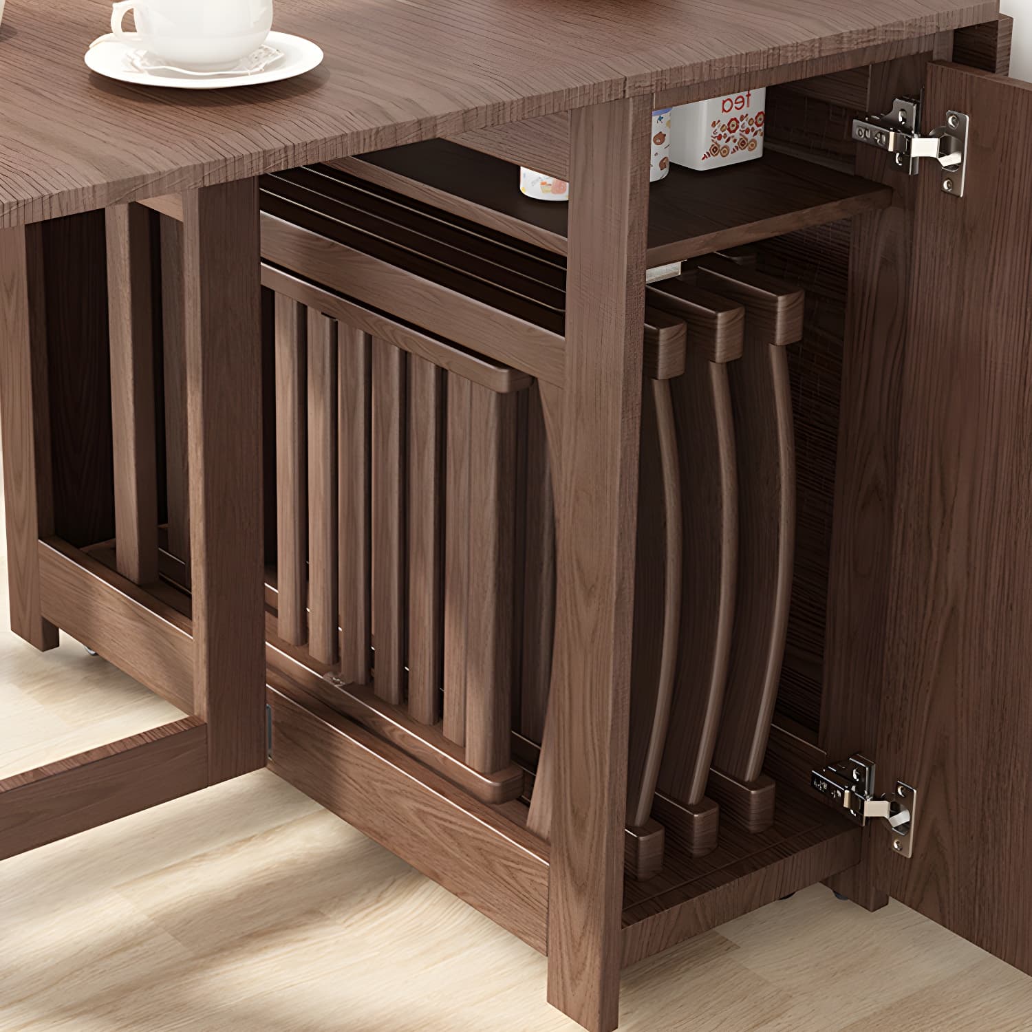 1/3/5/7 Pieces Modern Solid Wood Multi Purpose Folding Dining Set for Home - image 12
