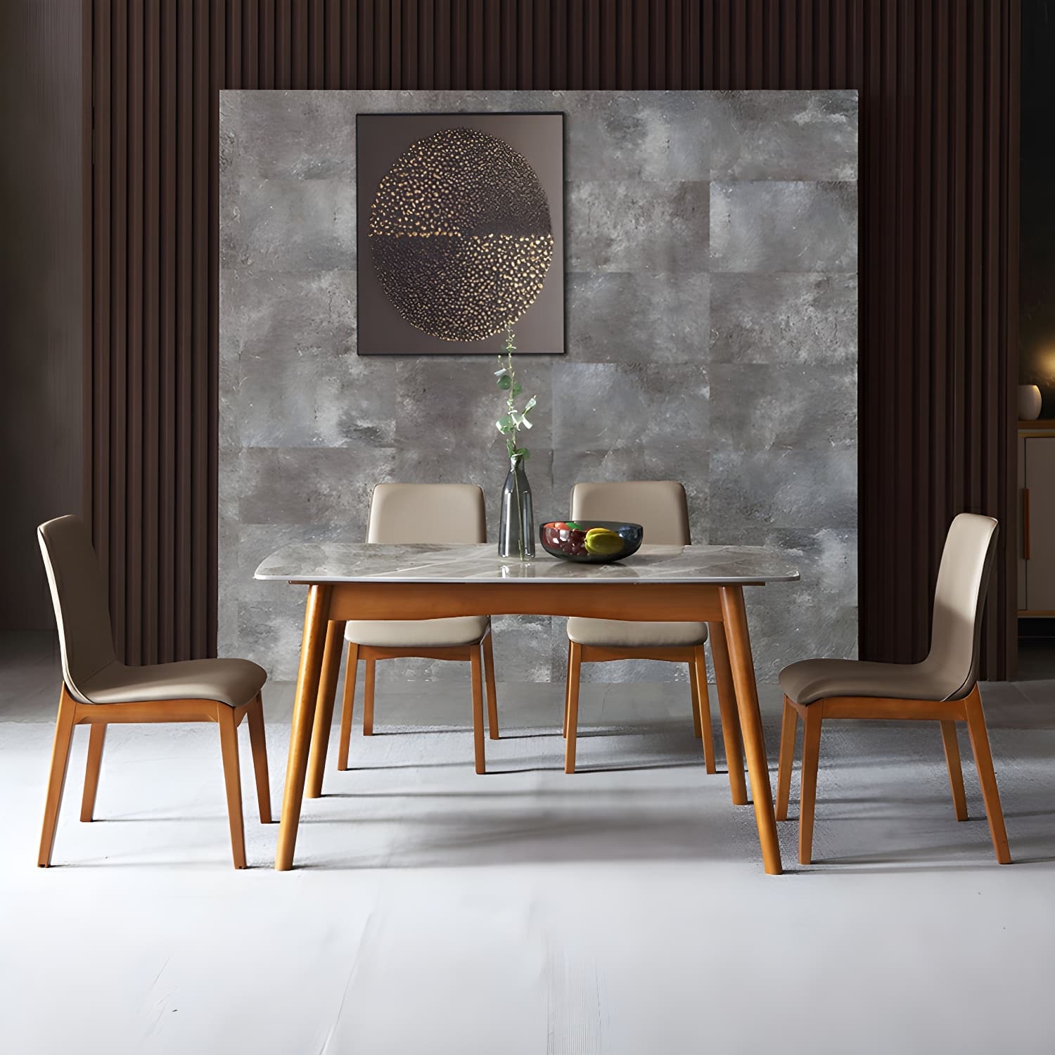 Modern Faux Leather Dining Chair with Solid Wood Legs for Dining Room - image 10