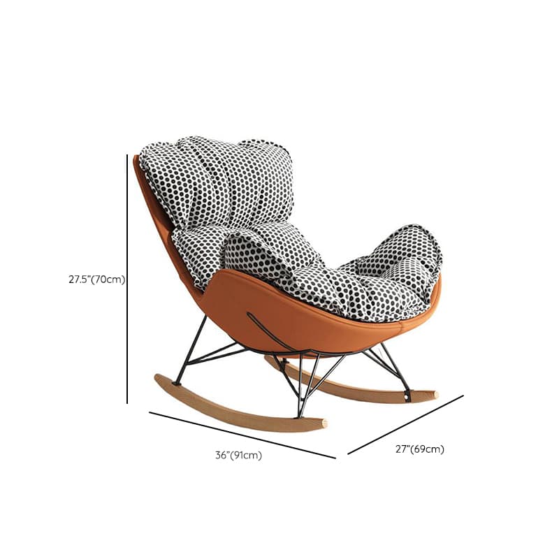 Stationary Rocking Chair with Flared Arm and Rear Support - image 22