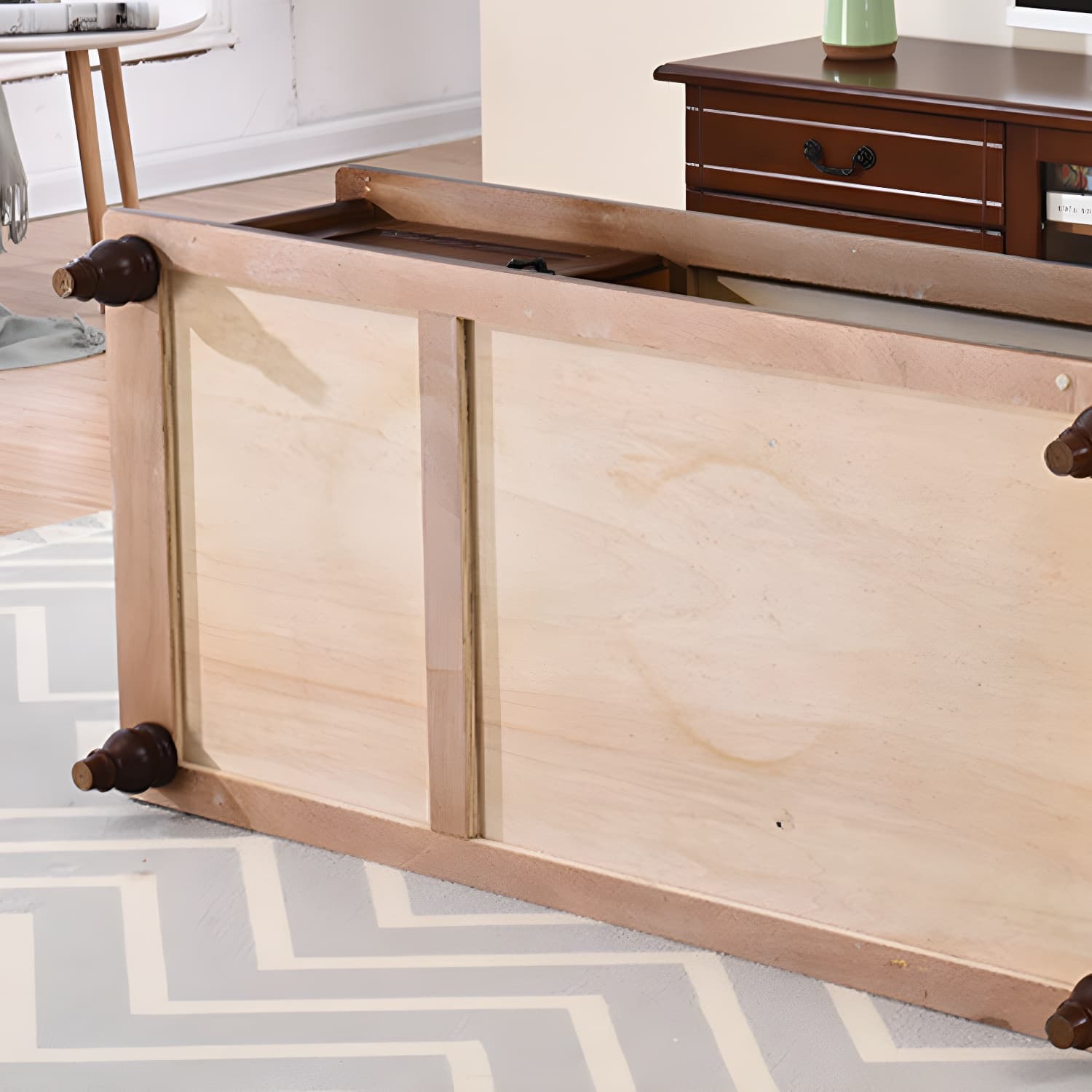 Modern Rectangular Wood Coffee Table with Drawers and Shelves for Stylish Storage - image 11