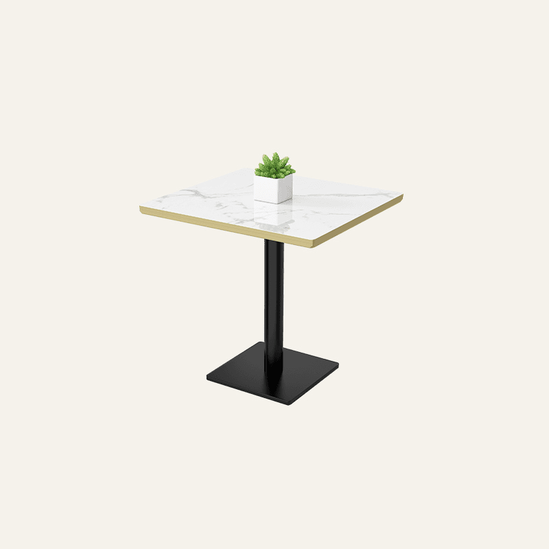 Minimalist/Luxurious Dining Table with Slate Stone Top, Fixed Table, Seats 4/2