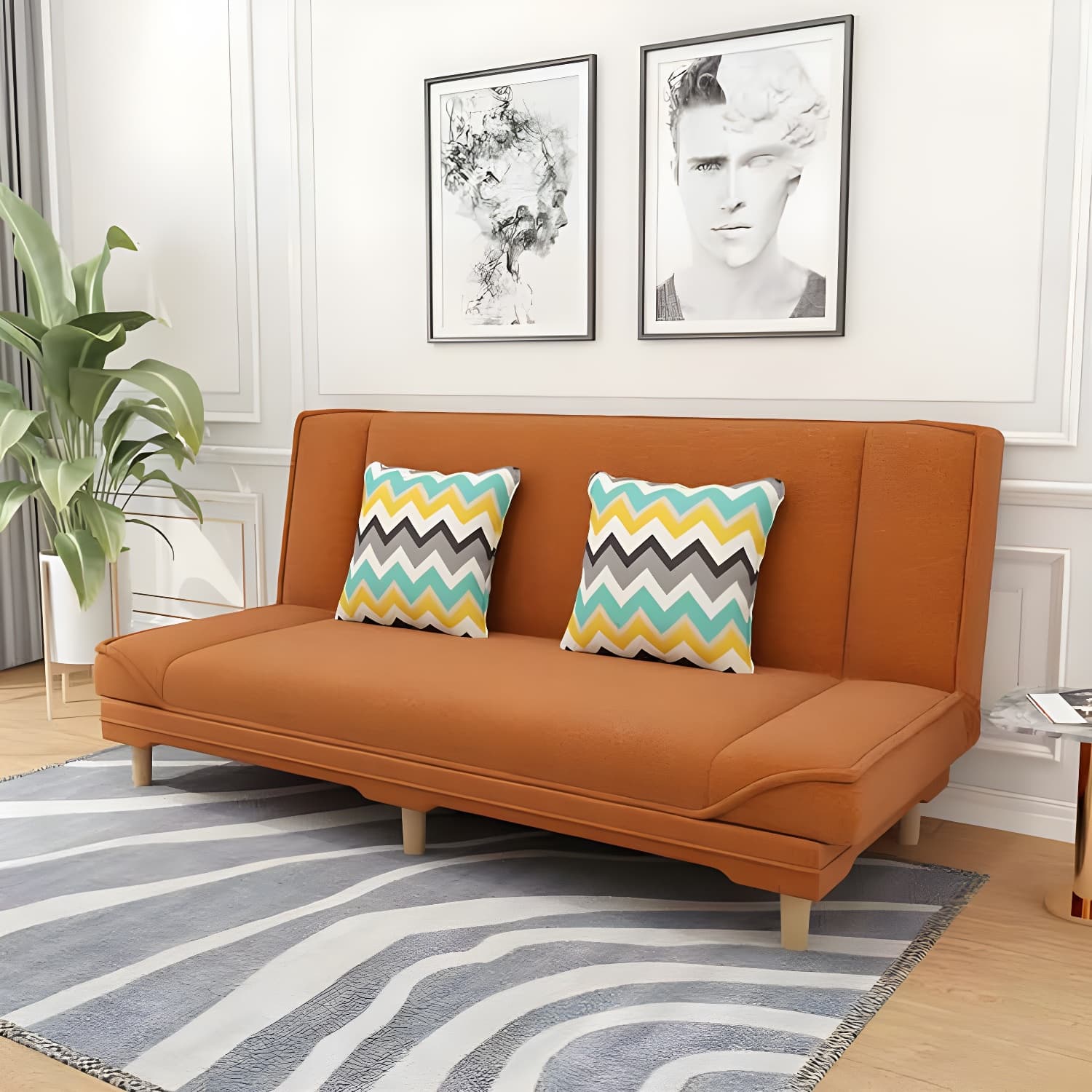 Convertible Armless Sofa 48"W Modern Sofa with Cotton Blend for Living Room - image 19
