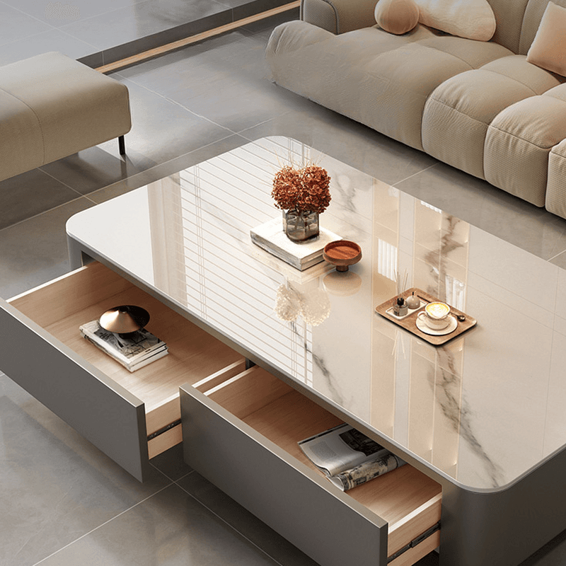 Square Board Game Coffee Table with 2 Drawers for Living Room - image 13