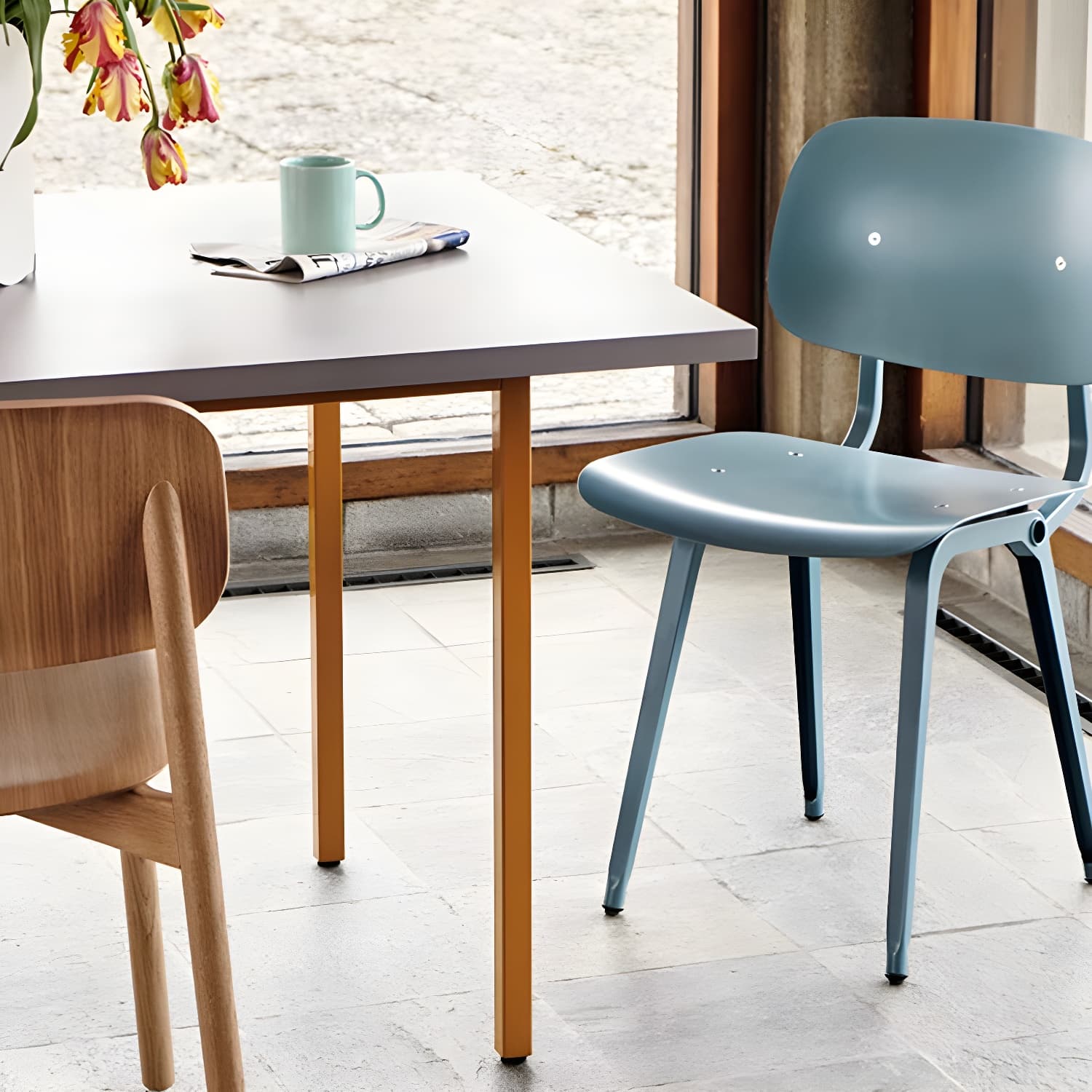Scandinavian Wooden Rectangular Dining Table with Standard Height Legs - image 8