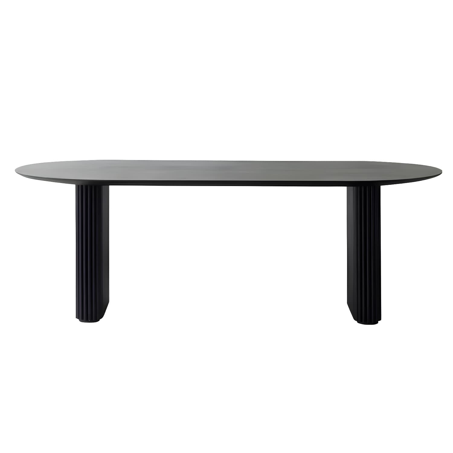 Modern Oval Dining Table Black Wooden Dinner Table for Dining Room - image 5