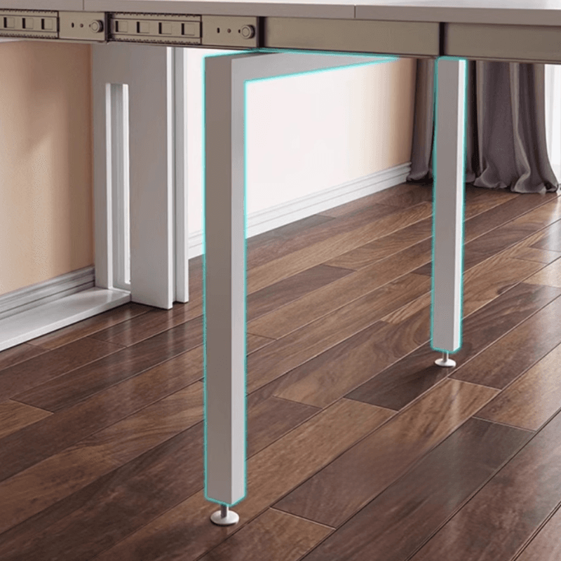 Trendy Rectangular Dining Table Set with Four Legs, Versatile 9-piece/7 Pieces/5 Piece Set, Chalk/Tan/Unfinished Colors - image 8