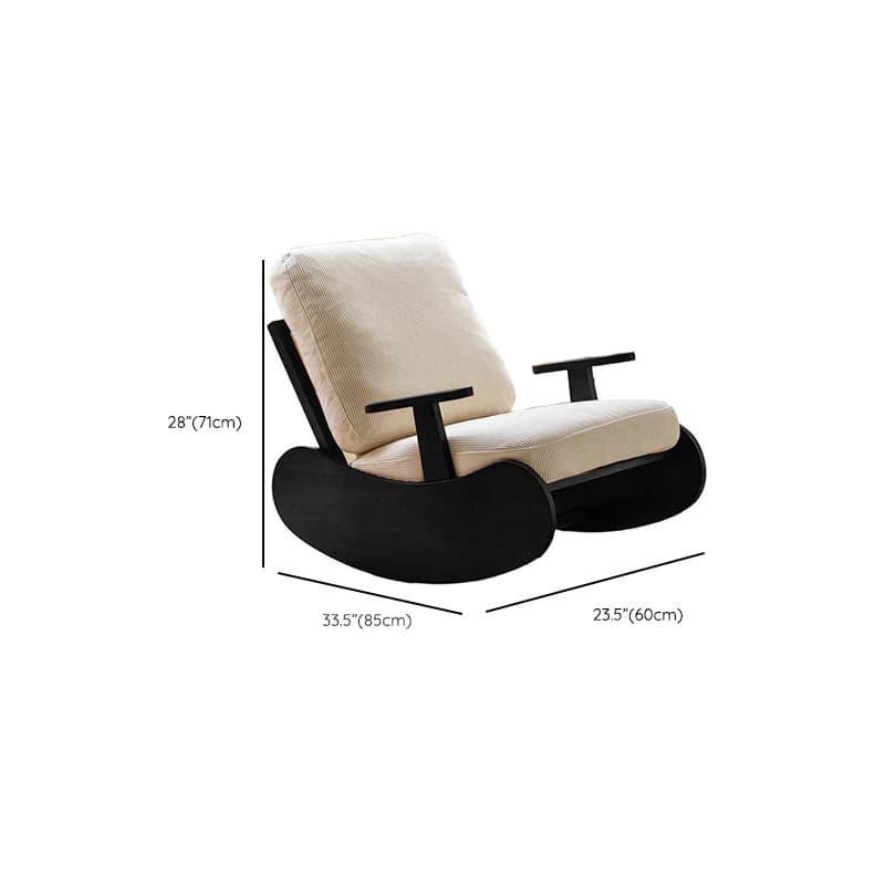 Black/Jade Green/Ivory Art Deco Upholstered Rocking Armchair with Recessed Arm - image 20