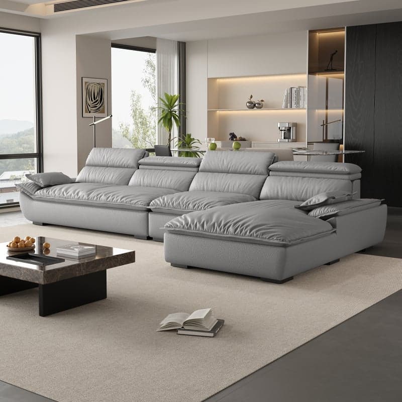 L-Shape Leather Sofa Recliner in White/Espresso/Beige with Right Hand Facing Orientation - image 7