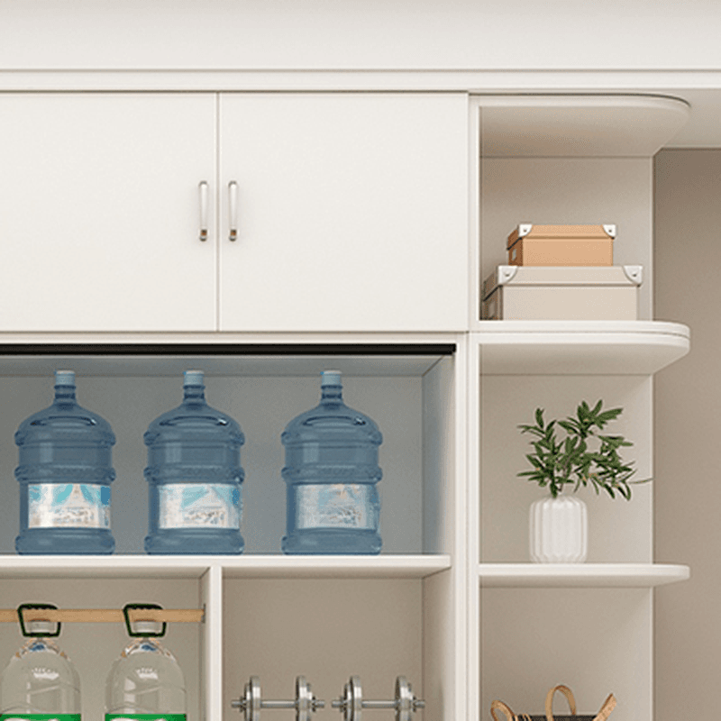Chalk Modern Timber Self-supporting Wardrobe with Soft Close Door and Clothing Rod, Slipping Mechanism - image 4