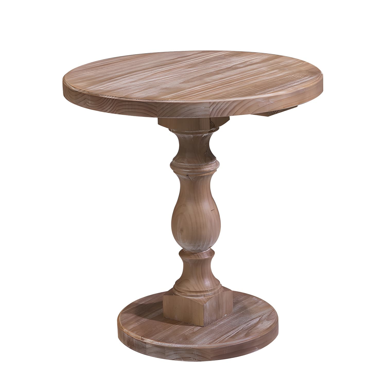 Brown Round Dining Table Modern Pine Solid Wood Pedestal Table - image 5