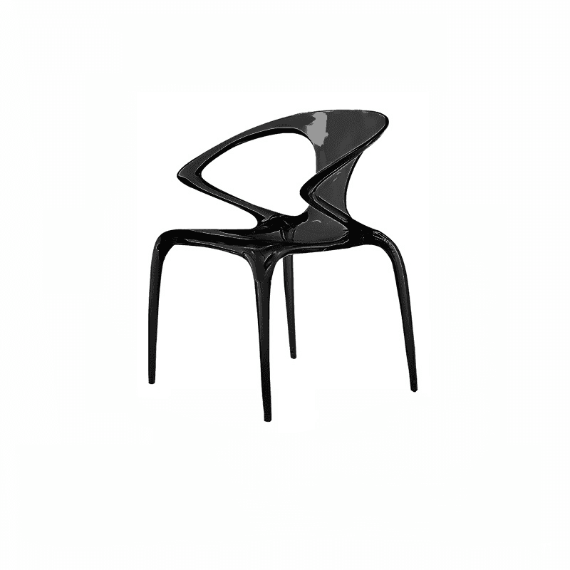 Casual Arm Chair with Uncovered Back, Armrest, and Sepia/Lime Green/Transparent Polymer Legs