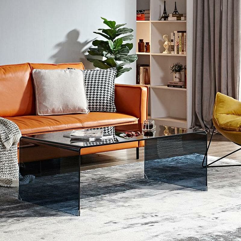 Modernism Oblong Cocktail Table in Glass with Sled Base for Living Room - image 15