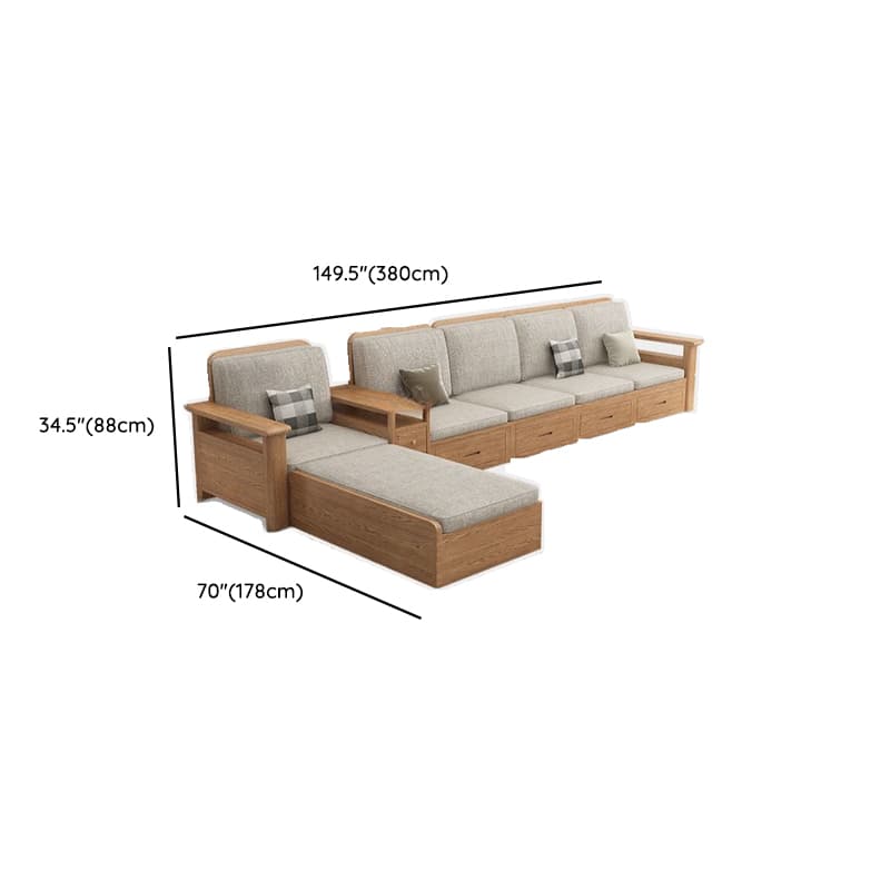 Versatile Straight/L-Shape Sofa/Sofa Recliner in Cotton for 5/Seats 2/1-seater with Drawer Storage and Horizontal/Left Orientation - image 20