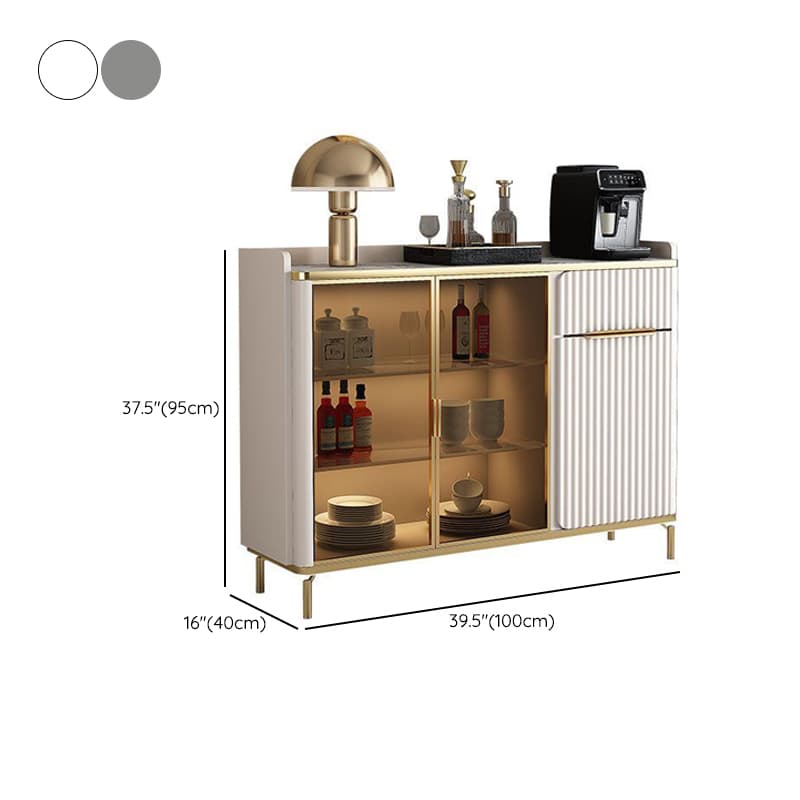 Floor Server/Buffet Table in Slab for Living Room with Glass Doors and Slate Countertop in a Luxurious Style - image 13