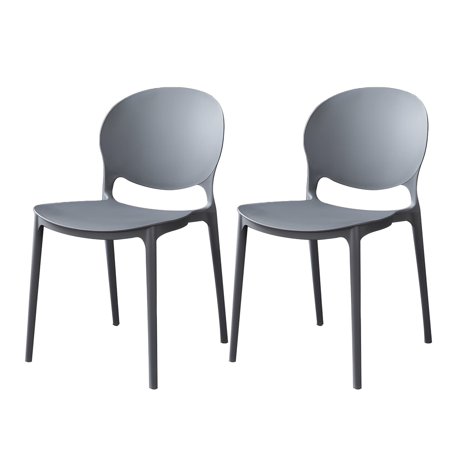 Plastic Open Back Dining Chair Indoor-Outdoor Stackable Side Chair - image 4