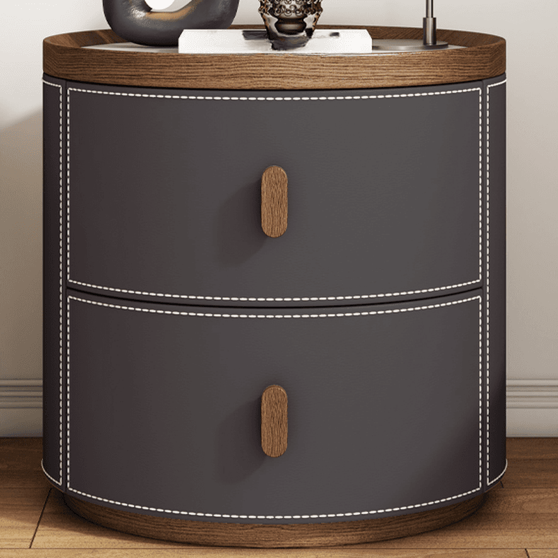 Art Deco 2 Tiers Nightstand With Drawer Storage and Stone Countertop - image 7