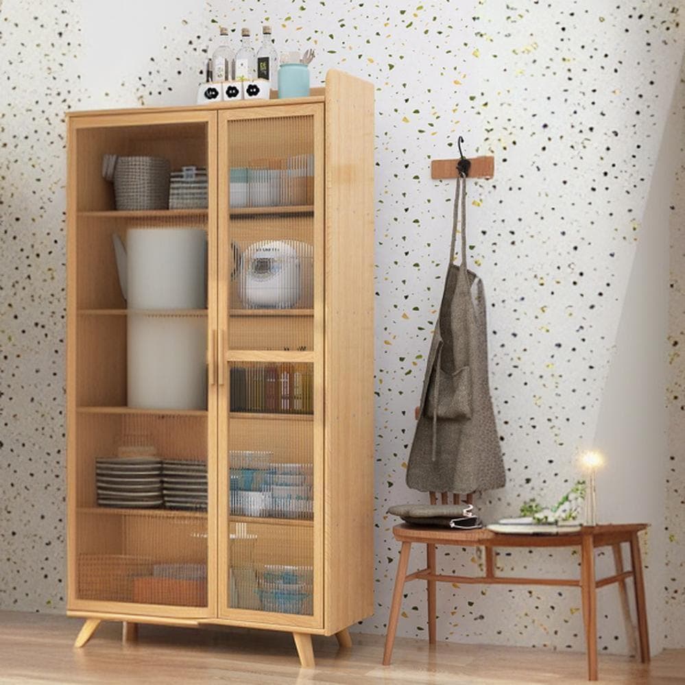 Scandinavian Style Narrow Wood Cabinet 40 cm Buffet & Sideboard Without Drawers Server - image 5