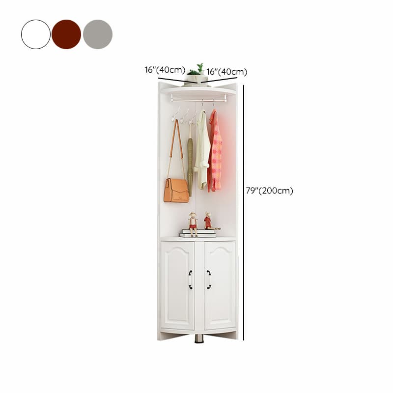 Scandinavian Wood Corner Accent Cabinet with 1 Cabinet and Opening Shelves for Room - image 15