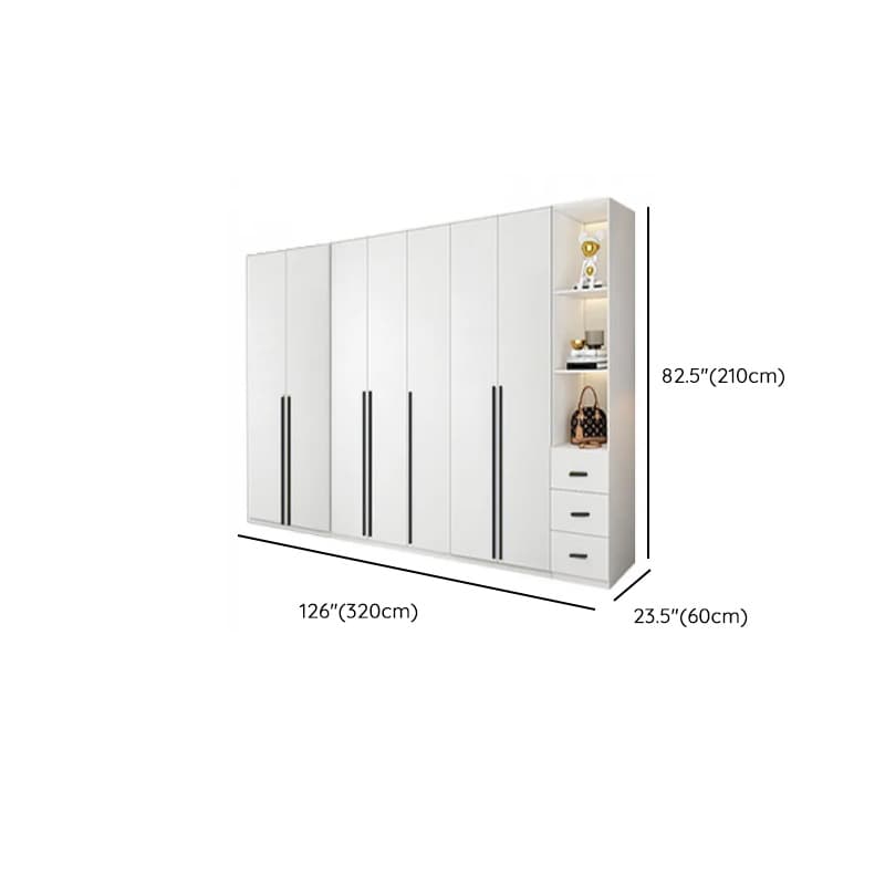 White Lumber Detached Wardrobe Closet with Soft Close Drawer, Door, Interior Shelves, and Clothing Rod - image 46