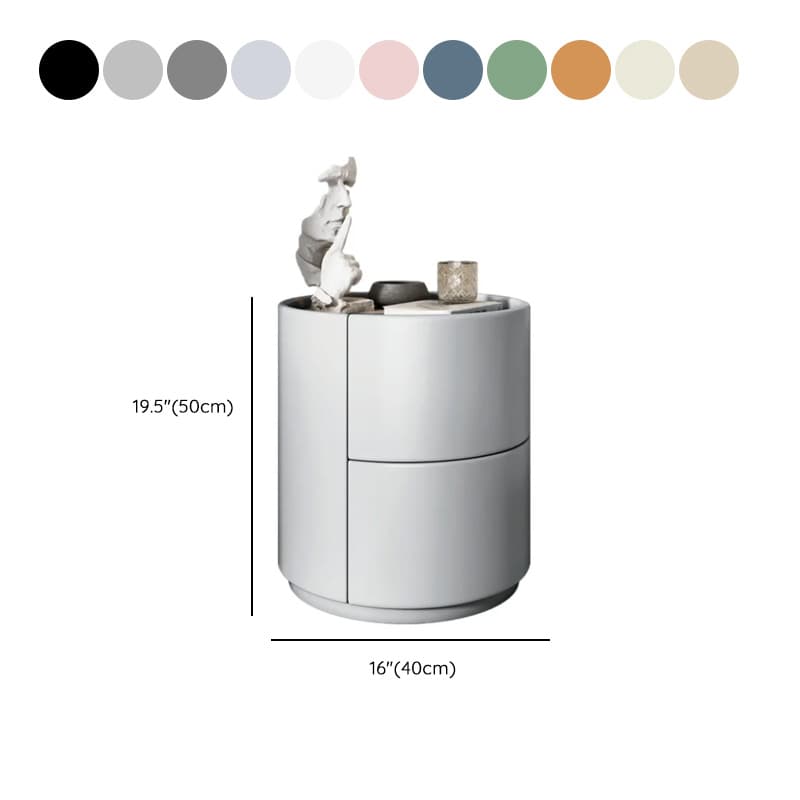Trendy Vinyl Leather Cylindrical Drawer Storage Nightstand Multi Color - image 17