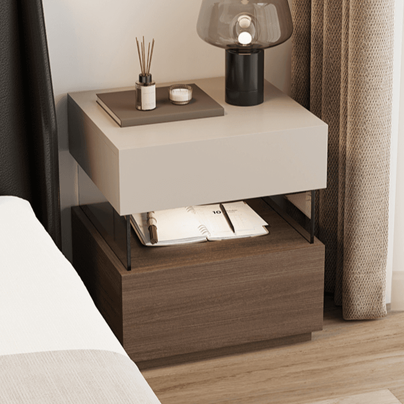 Modish Nightstand With Drawer Organization Featuring 2 Drawers, 1 Shelf, and Lumber Countertop - image 12