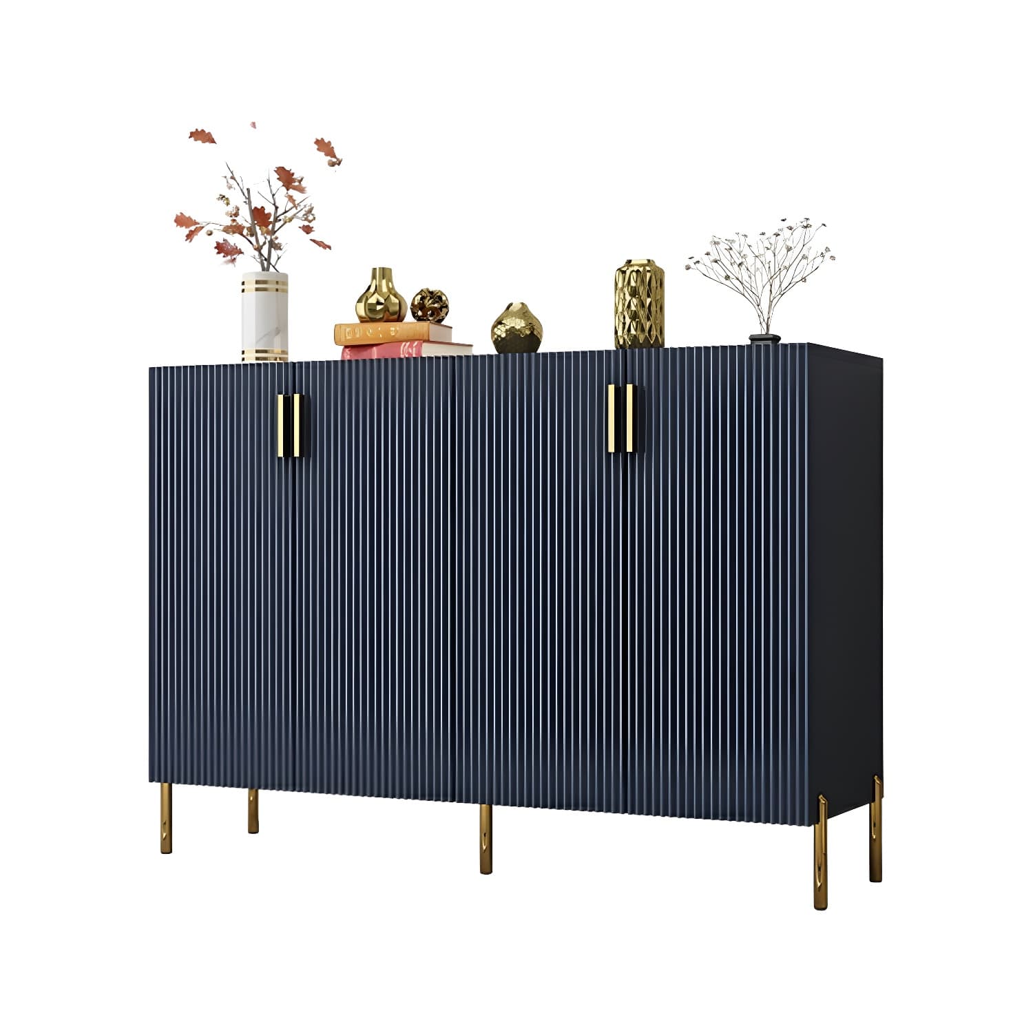 Glam Living Room Wooden Sideboard with Doors and Storage Shelves - image 11