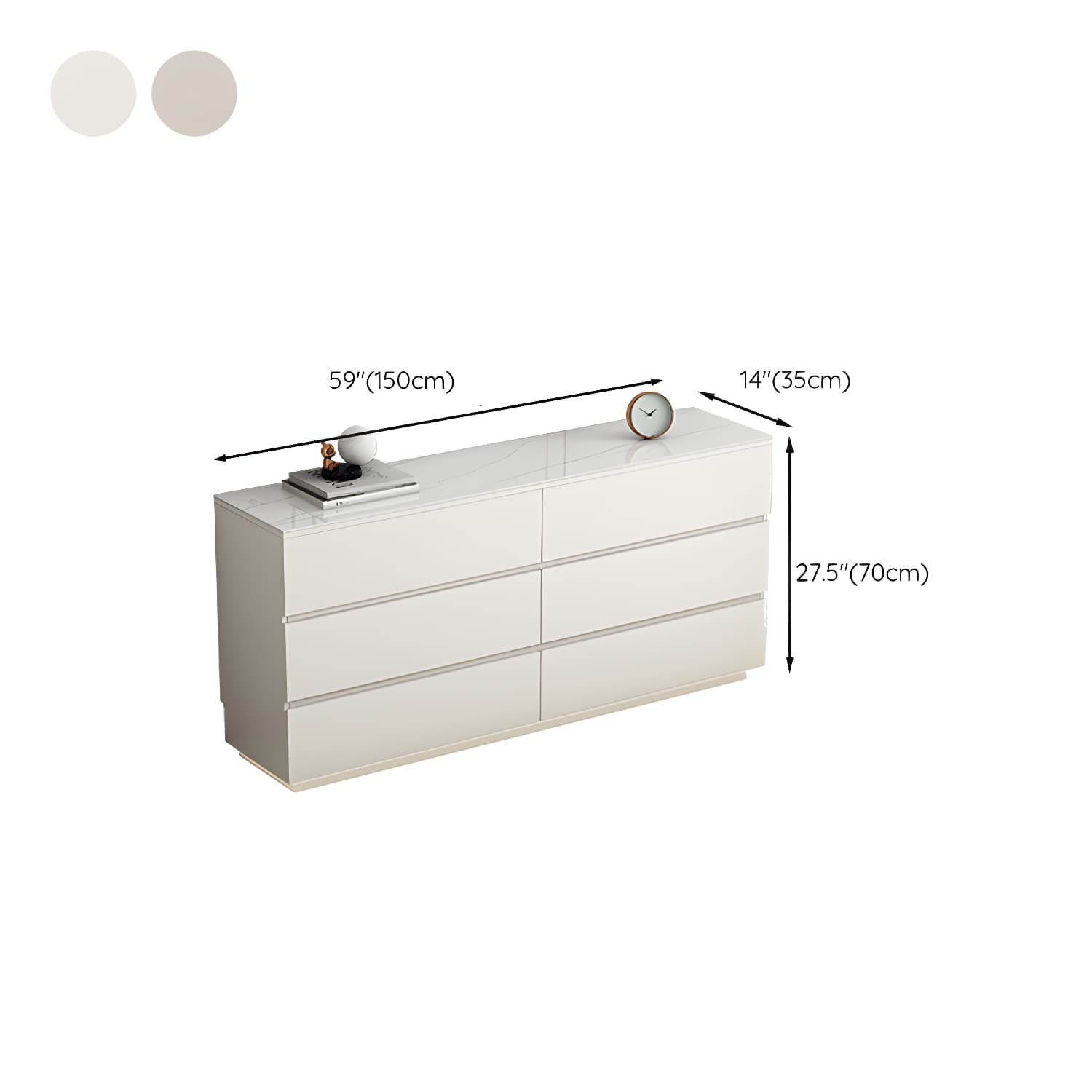 13.65-inch W Stone Storage Chest Dresser Modern Storage Chest - image 14