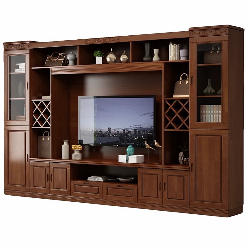 TV Entertainment Center with Bridge & Hutch, Entertainment Center with Gate & 2 Bookcases - image 9