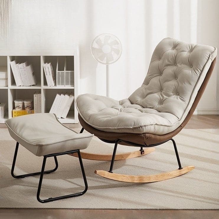 Modish Sand Ash Upholstered Rocking Accent Chair with Spindle Back and Stain Resistant - image 10