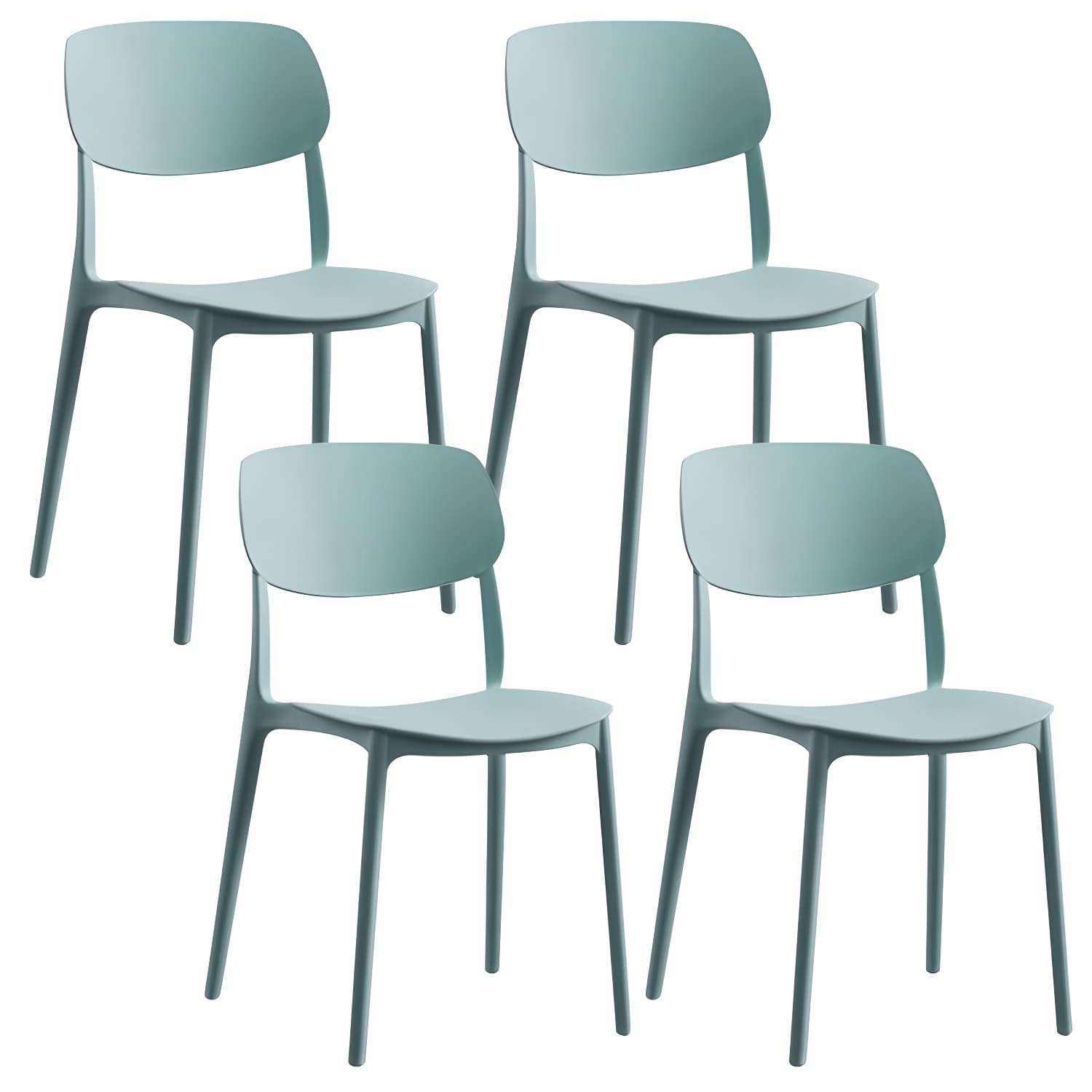 Plastic Indoor-Outdoor Side Chair Armless Stackable Dining Chairs - image 5