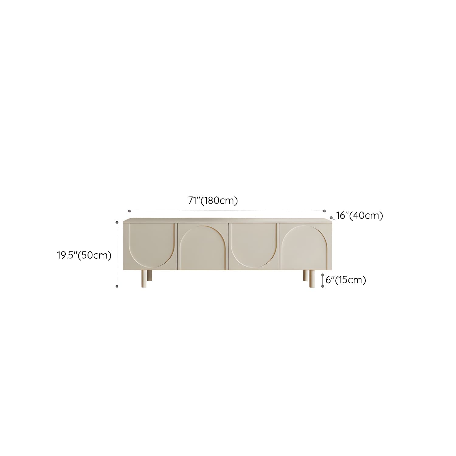 Scandinavian Cream 19.7" H TV Stand Console with Storage Cabinet - image 11