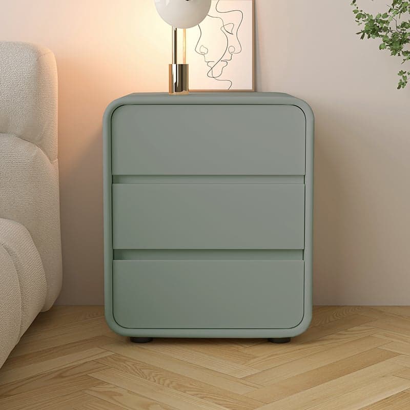 Organic Modern 3 Tiers Nightstand With Drawer Organization Featuring Pleather Countertop - image 4