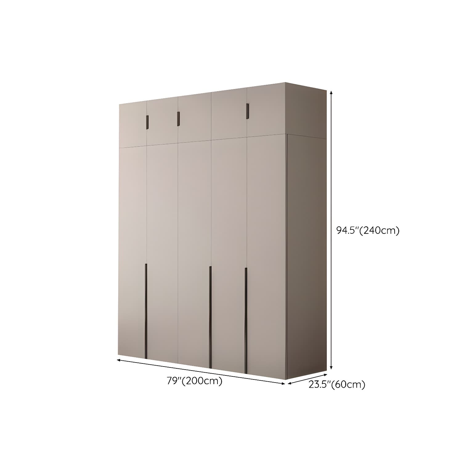 Modern Grey Wardrobe Armoire with Clothing Rod & Adjustable Shelves - image 27